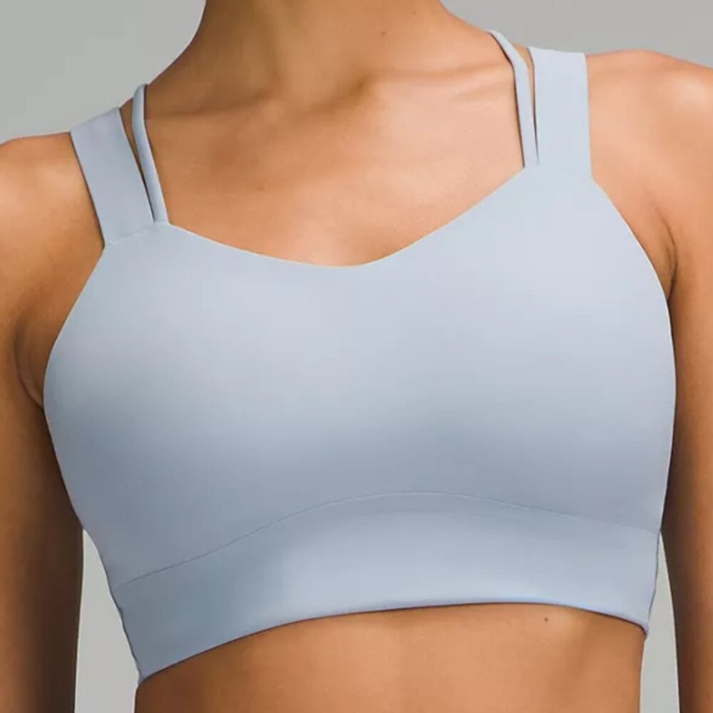 lululemon Like A Cloud Longline Sports Bra Size 4, Concrete Blue
